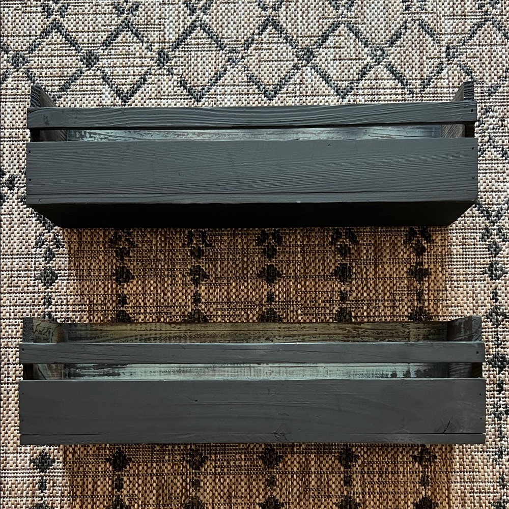 Black Wooden Wall Shelves